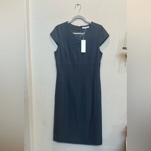 Mignon Blue Sheath Sleeveless Midi Dress